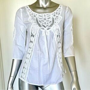 VICTORIA’S SECRET White Cotton Blouse, Size S